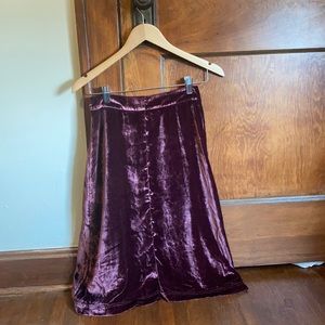 Crushed velvet midi skirt